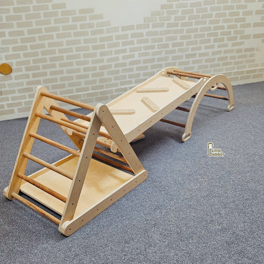 COMPLETE ADVENTURE PLAY SET (SHAPE SORTER PIKLER + SLIDE RAMP + ARCH ROCKER)